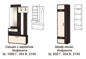 ИНФИНИТИ Прихожая (Секция с зеркалом + шкаф-пенал) в Тарко-Сале - tarko-sale.ok-mebel.com | фото 3