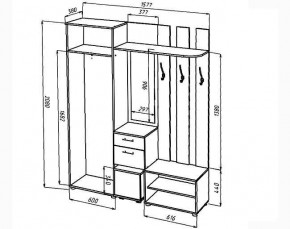 КРИСТИНА Прихожая (Венге/Анкор светлый) УНИ в Тарко-Сале - tarko-sale.ok-mebel.com | фото 2