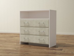 PROxSON Комод Varna (ЛДСП Белая+ткань Белый/Savana Milk (молочный)) 90x40 в Тарко-Сале - tarko-sale.ok-mebel.com | фото