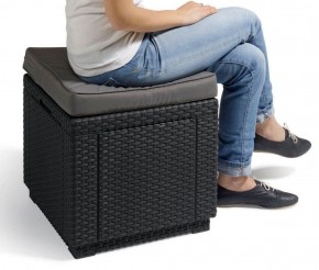 Пуфик Куб с подушкой (Cube with cushion) графит - прохладный серый в Тарко-Сале - tarko-sale.ok-mebel.com | фото 2