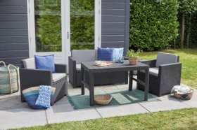 Раскладной стол Лион с регулируемой высотой столешницы (Lyon rattan table) графит (h400/650) в Тарко-Сале - tarko-sale.ok-mebel.com | фото 4