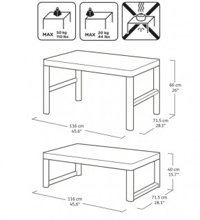 Раскладной стол Лион с регулируемой высотой столешницы (Lyon rattan table) графит (h400/650) в Тарко-Сале - tarko-sale.ok-mebel.com | фото 3
