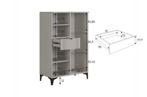 РИЧ Комод 2 со стеклом в Тарко-Сале - tarko-sale.ok-mebel.com | фото 3
