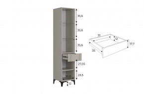 РИЧ Шкаф однодверный со стеклом в Тарко-Сале - tarko-sale.ok-mebel.com | фото 3