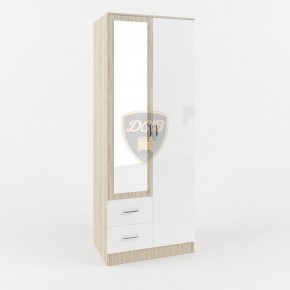 Шкаф 2-х створчатый с зеркалом Софи СШК 800.3 (дуб сонома/белый глянец) в Тарко-Сале - tarko-sale.ok-mebel.com | фото