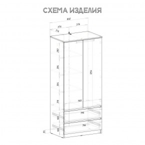 Шкаф 2-х створчатый Симпл ШК-03 (графит) в Тарко-Сале - tarko-sale.ok-mebel.com | фото 4