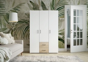 Шкаф 3-х створчатый с ящиками VICTOR (Сонома-Белый) в Тарко-Сале - tarko-sale.ok-mebel.com | фото 3