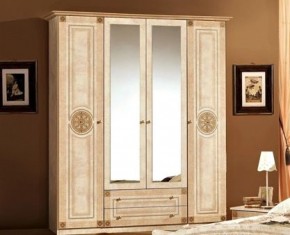 Шкаф 4-х дверный с зеркалами (02.144) Рома (беж) в Тарко-Сале - tarko-sale.ok-mebel.com | фото
