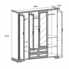 Шкаф 4D2S Z , MONAKO, цвет Сосна винтаж в Тарко-Сале - tarko-sale.ok-mebel.com | фото