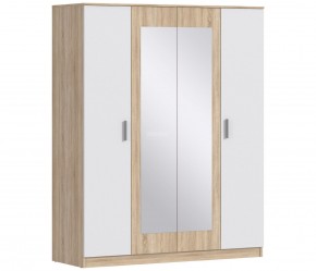 Шкаф 4х дверный с зеркалами Уют СБ-2750/1 (Дуб Сонома/Белый) в Тарко-Сале - tarko-sale.ok-mebel.com | фото