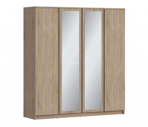 Шкаф 4х дверный с зеркалами Веста СБ-3082 (Дуб Сонома) в Тарко-Сале - tarko-sale.ok-mebel.com | фото
