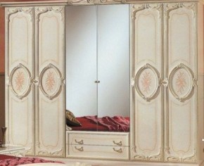 Шкаф 6-и дверный с зеркалами (01.146) Роза (беж) в Тарко-Сале - tarko-sale.ok-mebel.com | фото