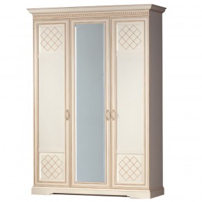 Шкаф для одежды 3-дверный №800 Парма кремовый белый в Тарко-Сале - tarko-sale.ok-mebel.com | фото