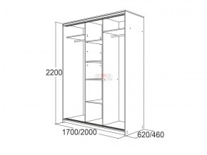 МИРАЖ 17.1 (620) 1 зеркало Шкаф для платья и белья в Тарко-Сале - tarko-sale.ok-mebel.com | фото 5