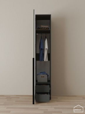 Шкаф Linnea MHR-1-3 2050х400х510 (Графит-М 11.1.25) в Тарко-Сале - tarko-sale.ok-mebel.com | фото 3