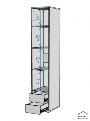 Шкаф Linnea MHR-1-4 2050х400х510 (ДВ-М 11.1.25) в Тарко-Сале - tarko-sale.ok-mebel.com | фото 3