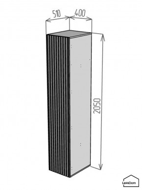 Шкаф Linnea MHR-1PO-2 2050х400х510 (Белый-М 11.1.1) в Тарко-Сале - tarko-sale.ok-mebel.com | фото 2