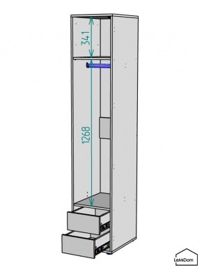 Шкаф Linnea MHR-1PO-3 2050х400х510 (Белый-М 11.1.2) в Тарко-Сале - tarko-sale.ok-mebel.com | фото 3
