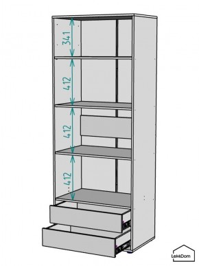 Шкаф Linnea MHR-2PO-4 2050х800х510 (Белый-М 11.1.2) в Тарко-Сале - tarko-sale.ok-mebel.com | фото 3