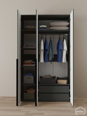 Шкаф Linnea MHR-3-2 2050х1200х510 (Графит-М 11.1.25) в Тарко-Сале - tarko-sale.ok-mebel.com | фото 5