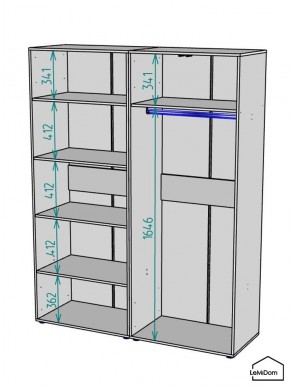 Шкаф Linnea MHR-4-1 2050х1600х510 (Белый-М 11.1.2) в Тарко-Сале - tarko-sale.ok-mebel.com | фото 3