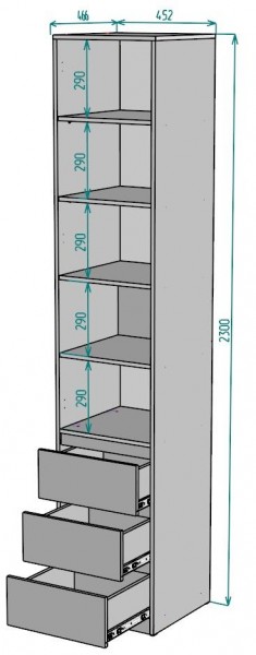 Шкаф Мальта H160 в Тарко-Сале - tarko-sale.ok-mebel.com | фото 2