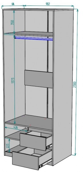 Шкаф Мальта H200 в Тарко-Сале - tarko-sale.ok-mebel.com | фото 2