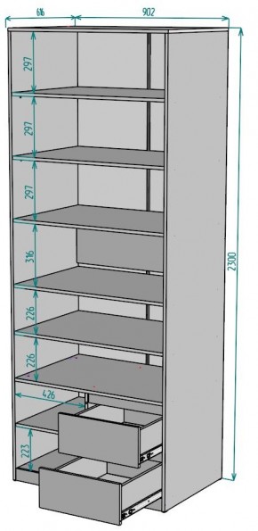 Шкаф Мальта H202 в Тарко-Сале - tarko-sale.ok-mebel.com | фото 2