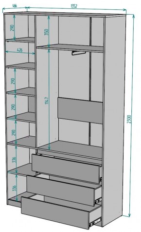 Шкаф Мальта H204 в Тарко-Сале - tarko-sale.ok-mebel.com | фото 2