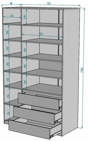 Шкаф Мальта H210 в Тарко-Сале - tarko-sale.ok-mebel.com | фото 2