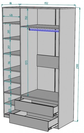 Шкаф Мальта H216 в Тарко-Сале - tarko-sale.ok-mebel.com | фото 2