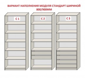 Шкаф распашной серия «ЗЕВС» (PL3/С1/PL2) в Тарко-Сале - tarko-sale.ok-mebel.com | фото 6