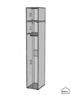 Шкаф с антресолью Linnea MHR-1A-1 2450х400х510 (Графит-М 11.1.25) в Тарко-Сале - tarko-sale.ok-mebel.com | фото 3