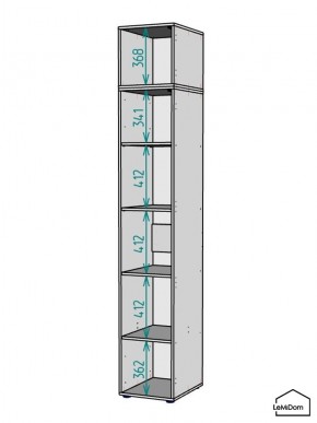 Шкаф с антресолью Linnea MHR-1A-2 2450х400х510 (Белый-М 11.1.2) в Тарко-Сале - tarko-sale.ok-mebel.com | фото 3