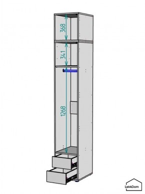 Шкаф с антресолью Linnea MHR-1A-3 2450х400х510 (Белый-М 11.1.2) в Тарко-Сале - tarko-sale.ok-mebel.com | фото 3