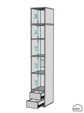 Шкаф с антресолью Linnea MHR-1A-4 2450х400х510 (Белый-М 11.1.2) в Тарко-Сале - tarko-sale.ok-mebel.com | фото 3