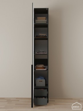 Шкаф с антресолью Linnea MHR-1A-4 2450х400х510 (Графит-М 11.1.25) в Тарко-Сале - tarko-sale.ok-mebel.com | фото 4