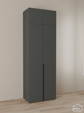 Шкаф с антресолью Linnea MHR-2A-2 2450х800х510 (Графит-М 11.1.25) в Тарко-Сале - tarko-sale.ok-mebel.com | фото