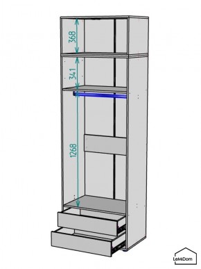 Шкаф с антресолью Linnea MHR-2A-3 2450х800х510 (ДВ-М 11.1.25) в Тарко-Сале - tarko-sale.ok-mebel.com | фото 3
