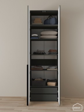 Шкаф с антресолью Linnea MHR-2A-3 2450х800х510 (Графит-М 11.1.25) в Тарко-Сале - tarko-sale.ok-mebel.com | фото 5