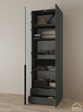 Шкаф с антресолью Linnea MHR-2A-3 2450х800х510 (Графит-М 11.1.25) в Тарко-Сале - tarko-sale.ok-mebel.com | фото 6