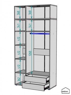 Шкаф с антресолью Linnea MHR-3POA-2 2450х1200х510 (Белый-М 11.1.2) в Тарко-Сале - tarko-sale.ok-mebel.com | фото 3