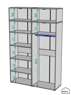 Шкаф с антресолью Linnea MHR-4A-1 2450х1600х510 (ДВ-М 11.1.25) в Тарко-Сале - tarko-sale.ok-mebel.com | фото 3