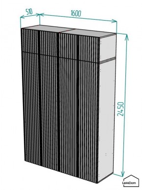 Шкаф с антресолью Linnea MHR-4POA-1 2450х1600х510 (Белый-М 11.1.2) в Тарко-Сале - tarko-sale.ok-mebel.com | фото 2