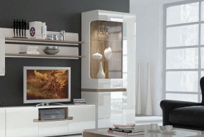 Шкаф с витриной 3D/TYP 01L, LINATE ,цвет белый/сонома трюфель в Тарко-Сале - tarko-sale.ok-mebel.com | фото 6