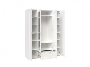 Шкаф СИРИУС четырёхдверный белый с одним выдвижным ящиком и двумя зеркалами в Тарко-Сале - tarko-sale.ok-mebel.com | фото 2