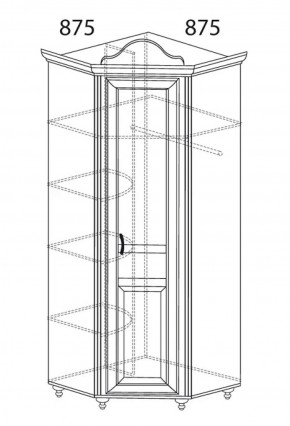Шкаф угловой №562 "Алиса" (угол 875*875) в Тарко-Сале - tarko-sale.ok-mebel.com | фото 2