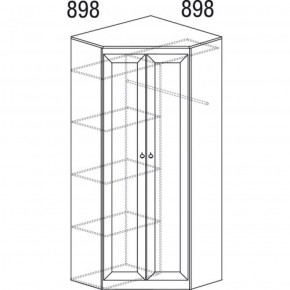 Шкаф угловой №606 Инна (угол 898*898) Денвер темный в Тарко-Сале - tarko-sale.ok-mebel.com | фото 3