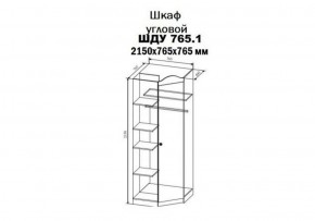 KI-KI ШДУ765.1 Шкаф угловой (белый/белое дерево) в Тарко-Сале - tarko-sale.ok-mebel.com | фото 2