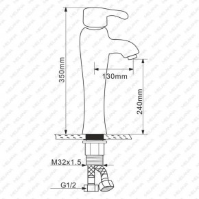 Смеситель д/ум MLN-F-001CBK-M керамический (Черный) в Тарко-Сале - tarko-sale.ok-mebel.com | фото 2